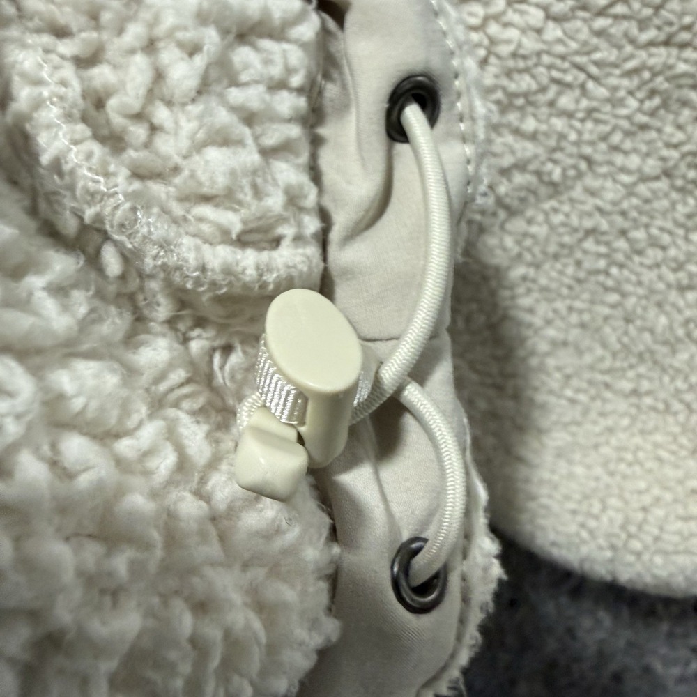 The North Face Campshire Hoodie Women's XL Cream Sherpa Fleece Zip Pullover - Picture 8 of 11